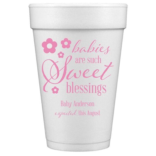 Sweet Blessings Styrofoam Cups